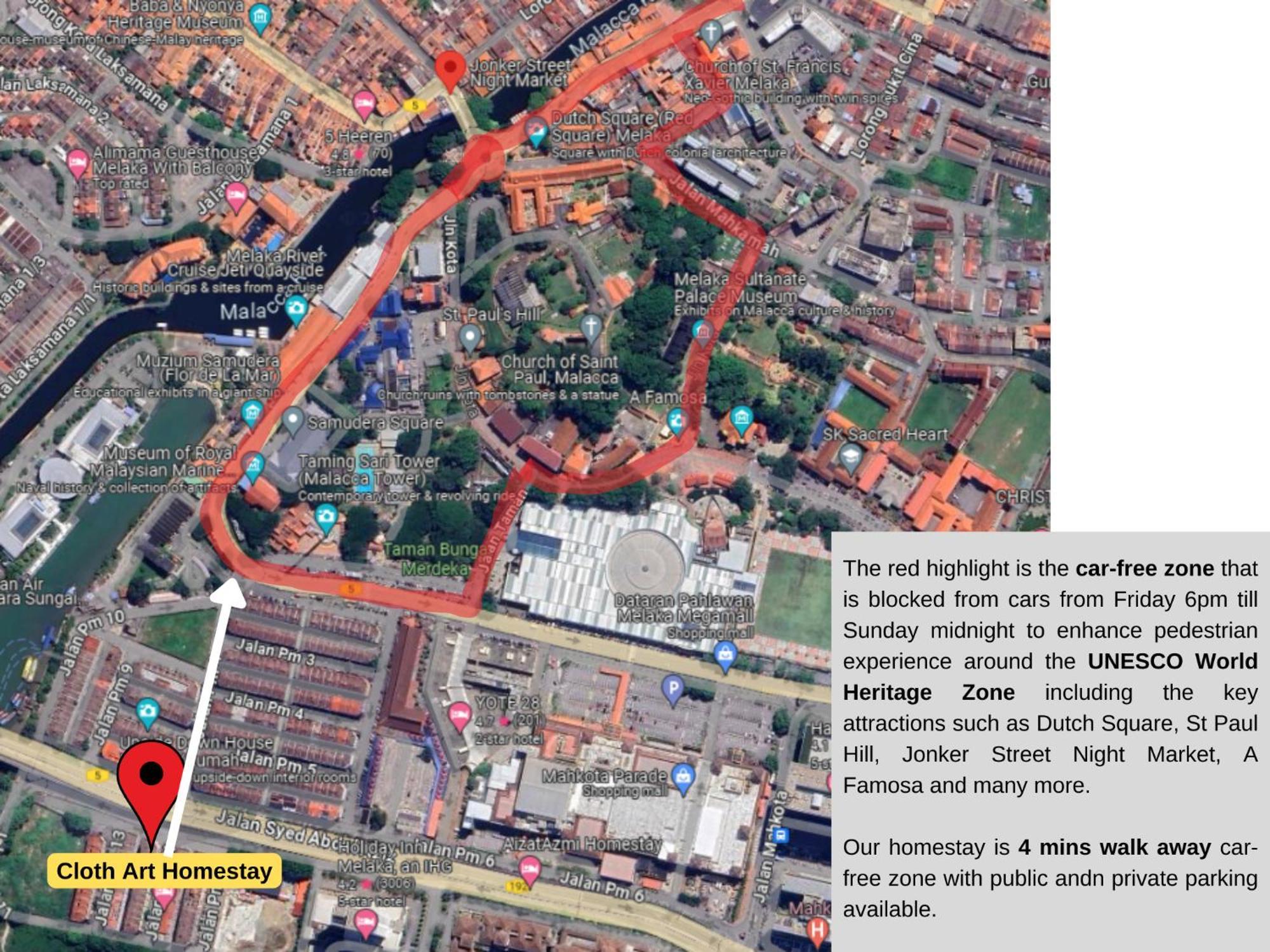 "Cloth Art Homestay" 4 Min Walk To Car Free Zone By Shine Stay Malacca Eksteriør billede